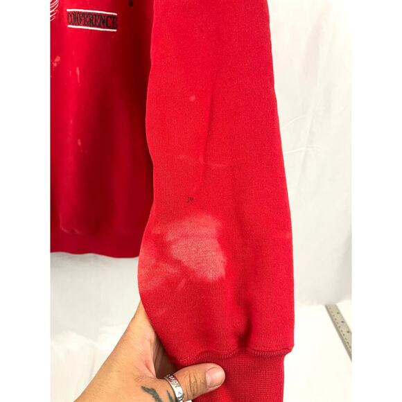 VTG Detroit Red Wings Embroidered NHL Sweatshirt  LARGE 1990's Lee Sport READ - Picture 6 of 16
